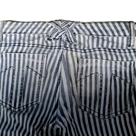 TRIPP NYC | Daang Goodman | Narrow Stripe Rocker | B&W Pinstripe Skinny Jeans - Picture 2 of 5